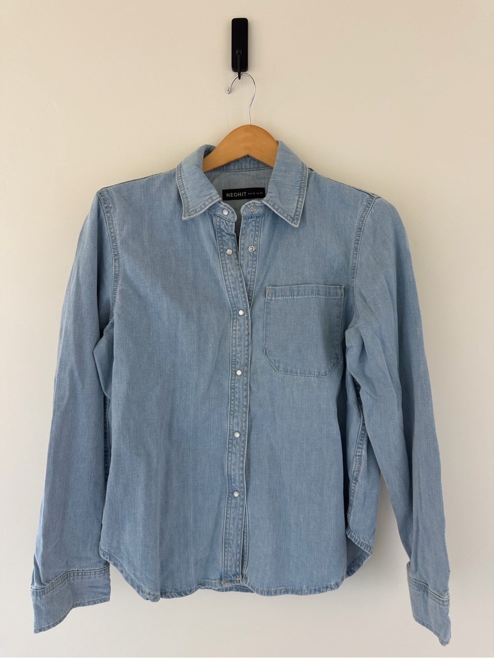 NEOHIT Light Wash Denim Button-Up Shirt